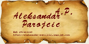 Aleksandar Parojčić vizit kartica